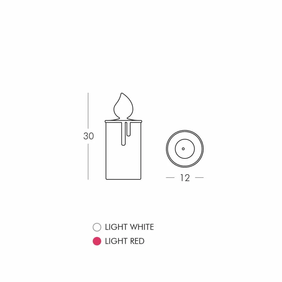 Hvid eller rød lysende stearinlysborddesign af Slide - Fiammetta Viadurini