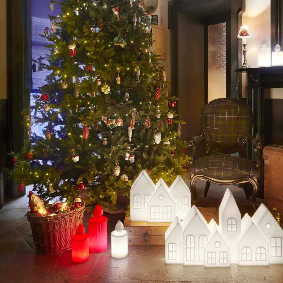 Hvid eller rød lysende stearinlysborddesign af Slide - Fiammetta Viadurini