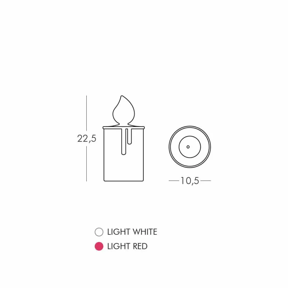 Hvid eller rød lysende stearinlysborddesign af Slide - Fiammetta Viadurini