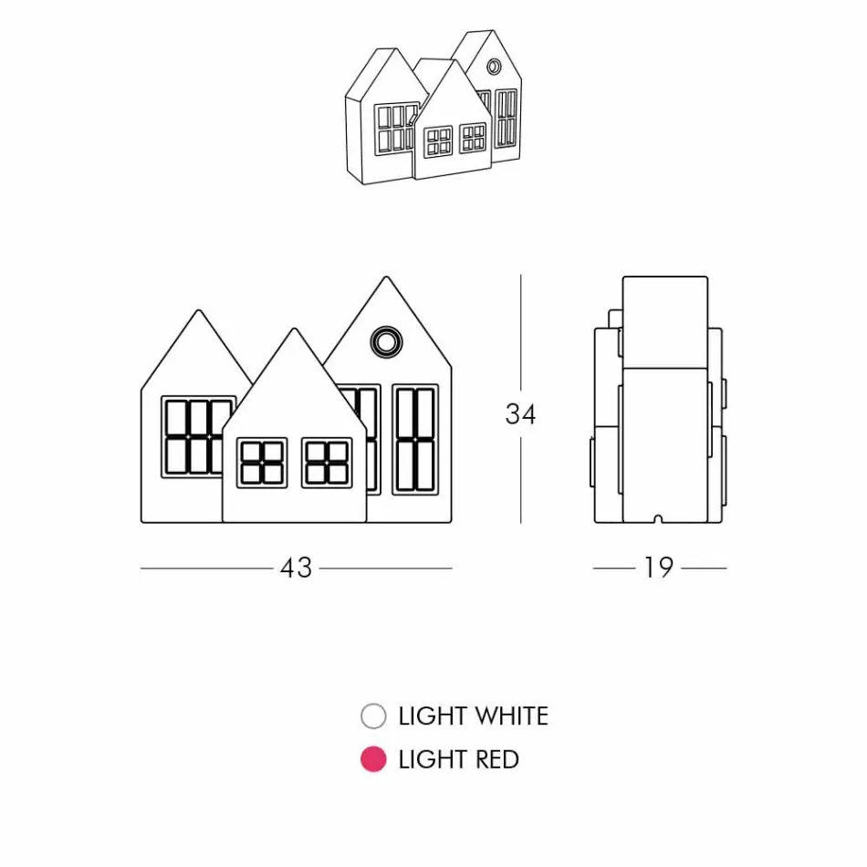 Bordlampe Casette Led Hvid eller Rød Design Slide Made in Italy - Kolme Viadurini