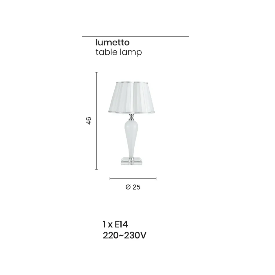 Klassisk bordlampe Håndlavet i glas og krystal - Mariangela Viadurini