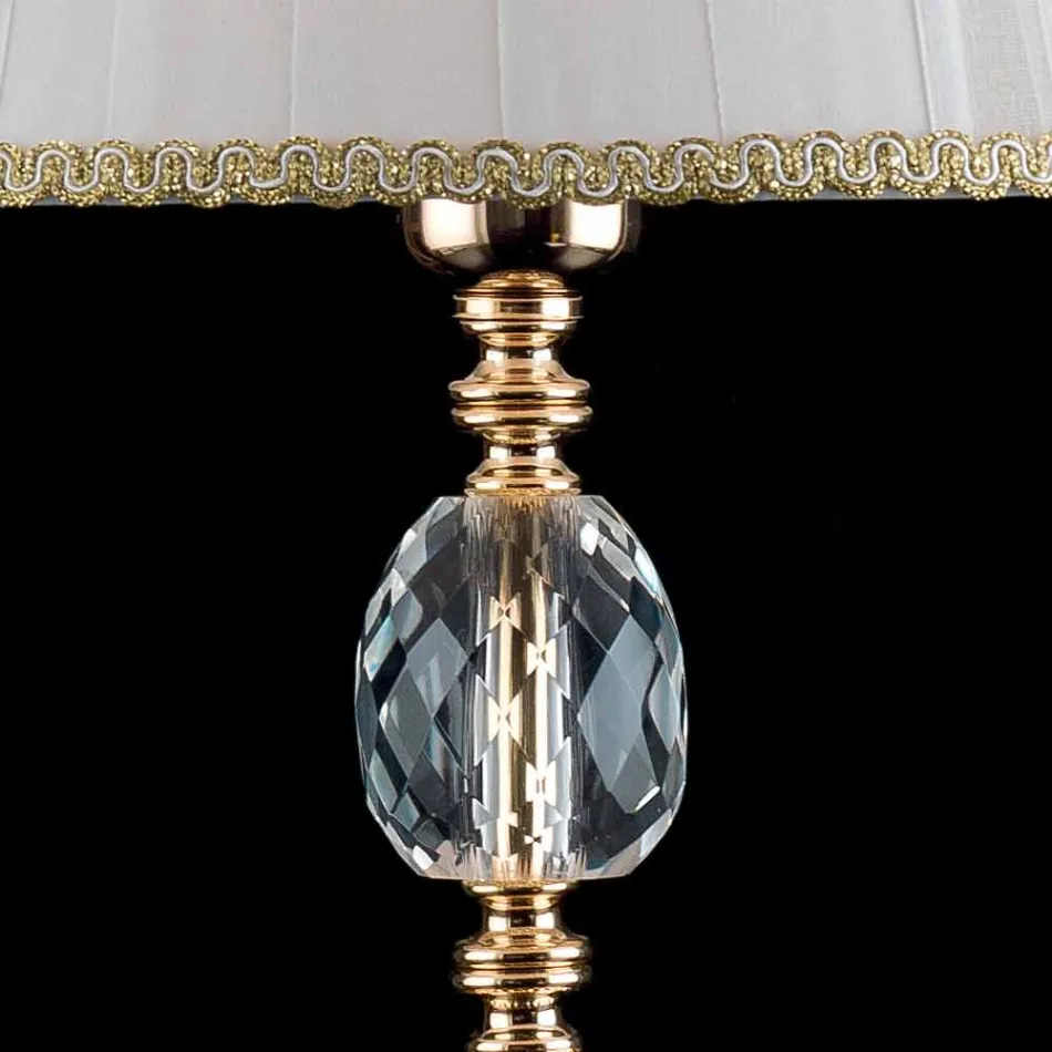 Traditionel bordlampe i krystal og glas Fin, fremstillet i Italien Viadurini