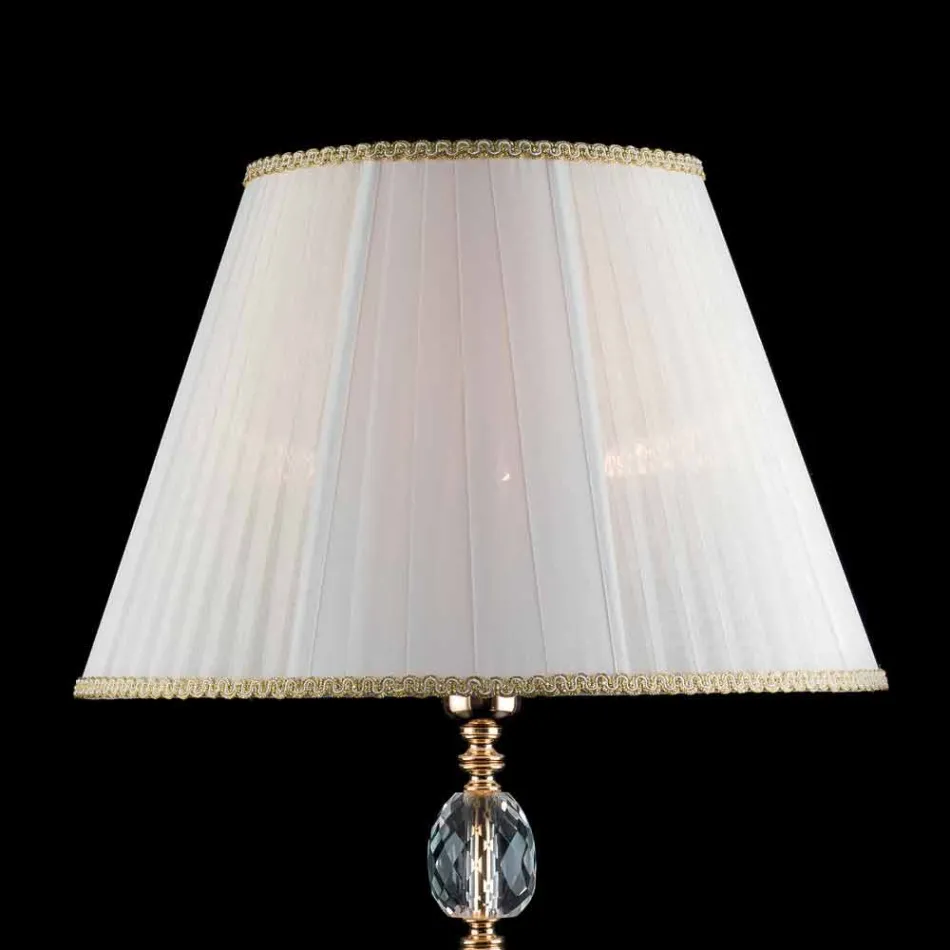Traditionel bordlampe i krystal og glas Fin, fremstillet i Italien Viadurini