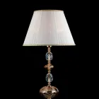 Traditionel bordlampe i krystal og glas Fin, fremstillet i Italien Viadurini