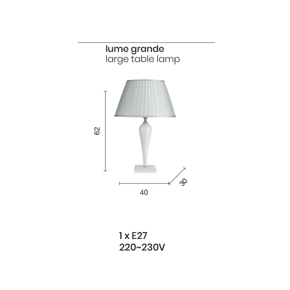 Klassisk italiensk håndlavet glasbordlampe og lampeskærm - Rapallo Viadurini