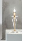 Klassisk bordlampe i håndlavet italiensk glas og guldmetal - Oliver Viadurini