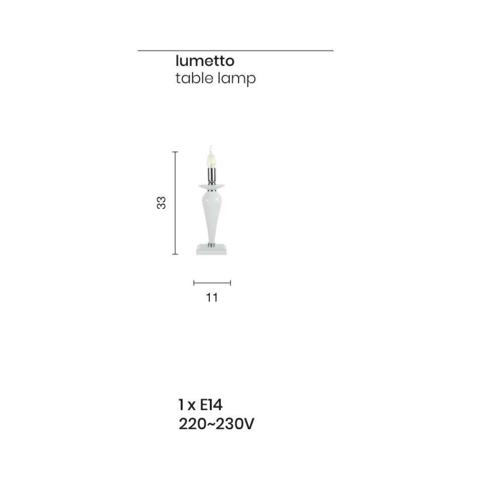 Klassisk bordlampe i håndlavet italiensk glas og guldmetal - Oliver Viadurini
