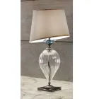 Klassisk Artisan Glas Bordlampe og Luksus Lampeskærm - Flandern Viadurini