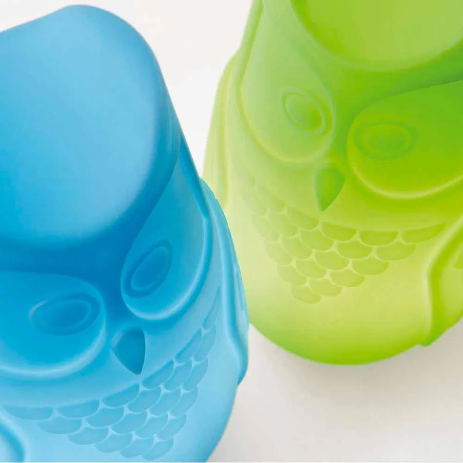 Slide Bubo farvet bordlampe med ugle design lavet i Italien Viadurini