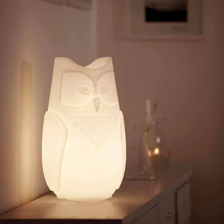 Slide Bubo farvet bordlampe med ugle design lavet i Italien Viadurini