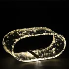 Akryl krystal bordlampe og guld, sølv eller kobber blade - Gnassi Viadurini