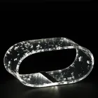 Akryl krystal bordlampe og guld, sølv eller kobber blade - Gnassi Viadurini