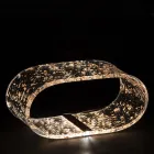 Akryl krystal bordlampe og guld, sølv eller kobber blade - Gnassi Viadurini