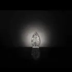 Design bordlampe i krystalform og stål formet Egg Egg Viadurini