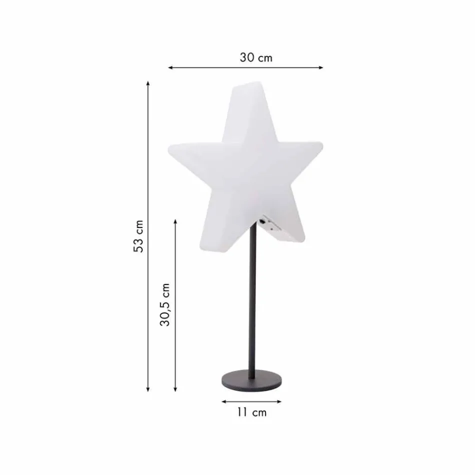 Moderne design stjerne bordlampe med eller uden piedestal - Littlestar Viadurini