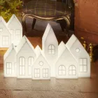 Design bordlampe med hvide eller røde ledede huse Design Slide - Kuusi Viadurini