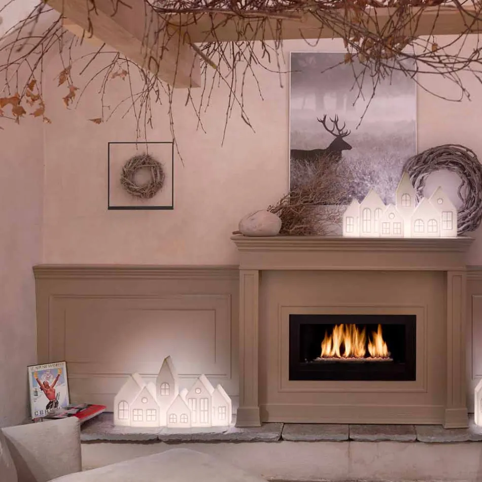 Design bordlampe med hvide eller røde ledede huse Design Slide - Kuusi Viadurini