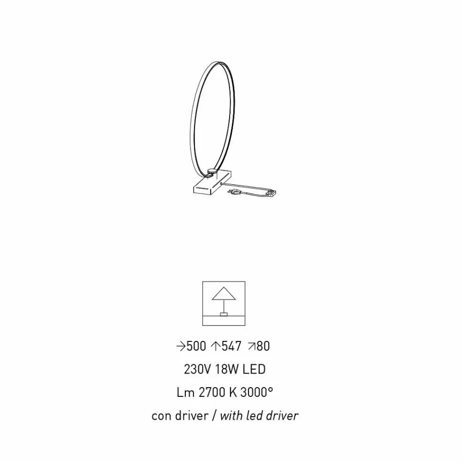 Design bordlampe i sort aluminium og messing fremstillet i Italien - Norma Viadurini