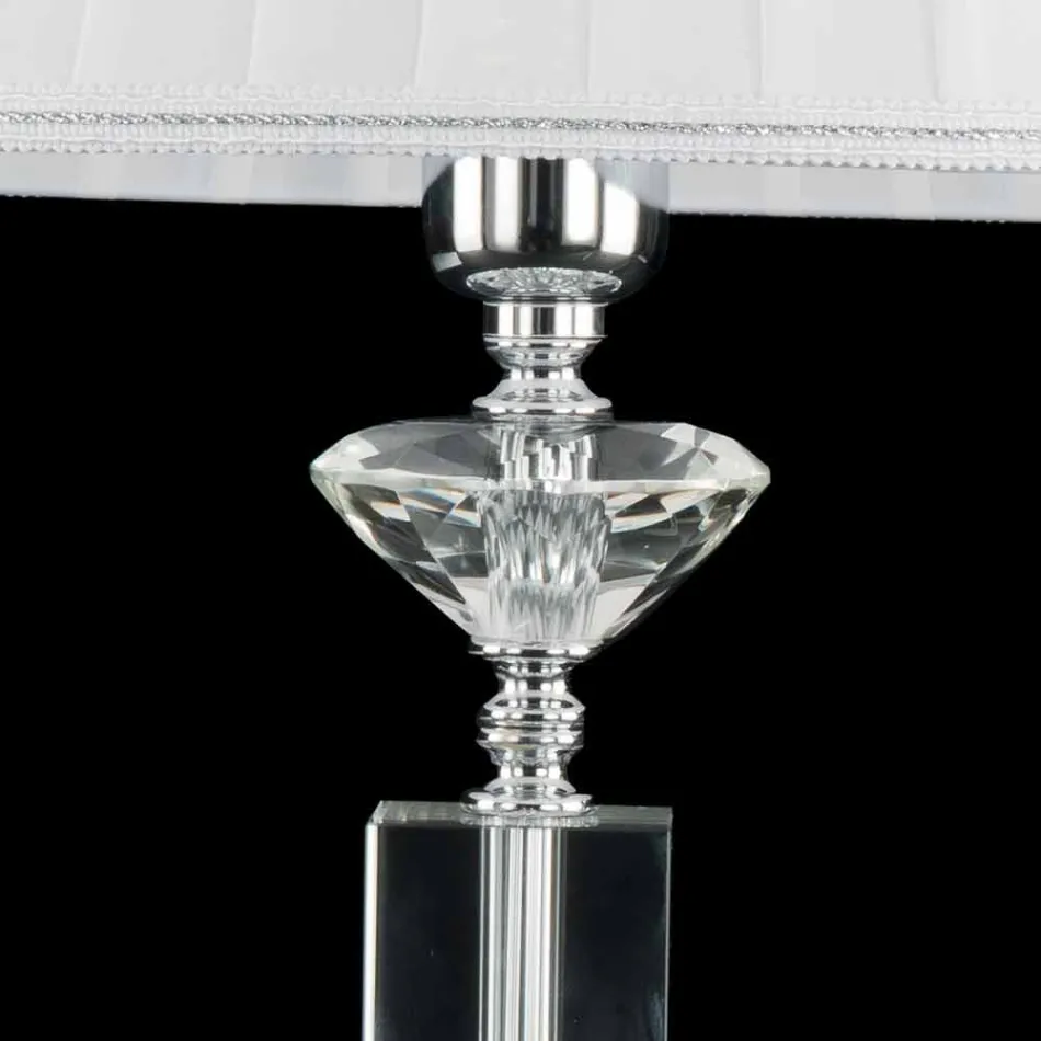 Lampe glasdesign og krystal bord Ivy, lavet i Italien Viadurini