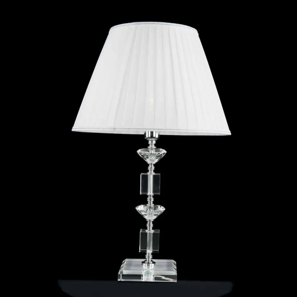 Lampe glasdesign og krystal bord Ivy, lavet i Italien Viadurini