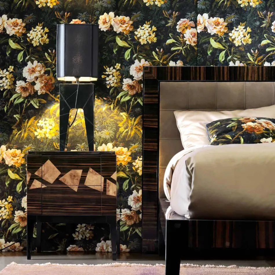 Bordlampe af massivt træ design Grilli Zarafa lavet Italien Viadurini