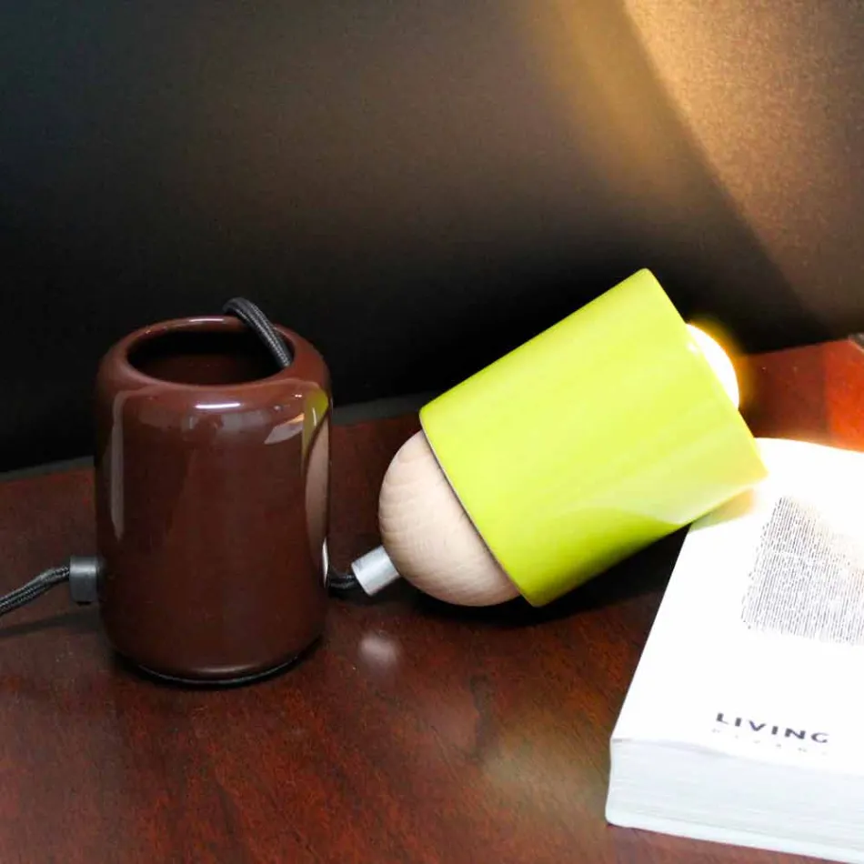 Keramisk bordlampe i moderne design fremstillet i Italien Asien Viadurini