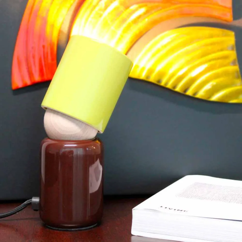 Keramisk bordlampe i moderne design fremstillet i Italien Asien Viadurini