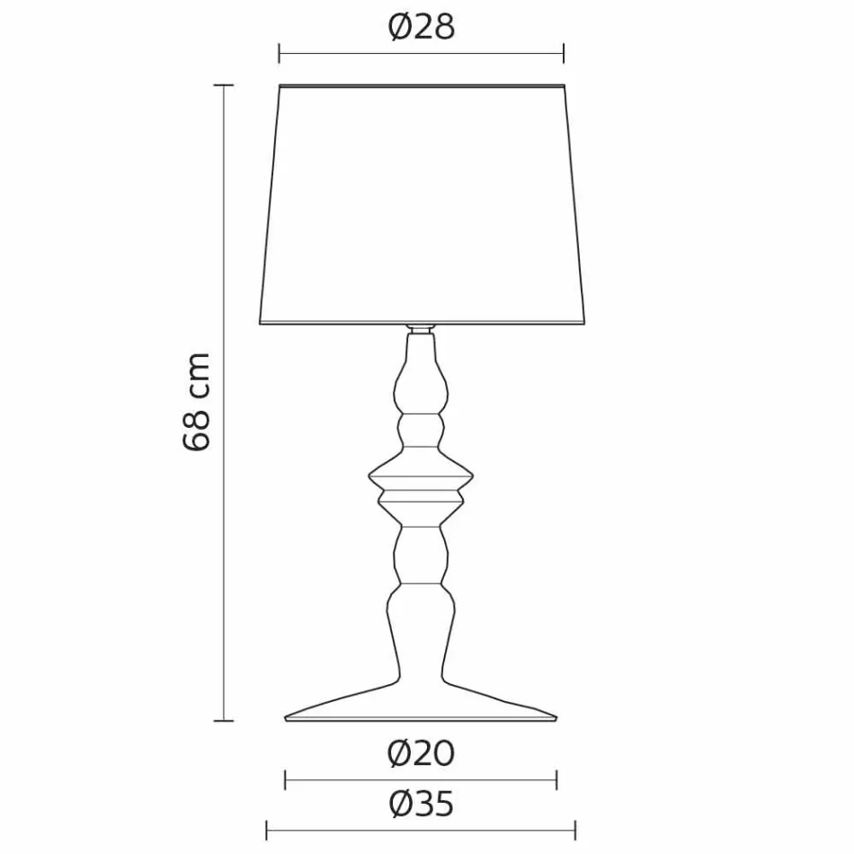 Bordlampe i hvid keramik- og linnedskærm 2 dimensioner - Cadabra Viadurini