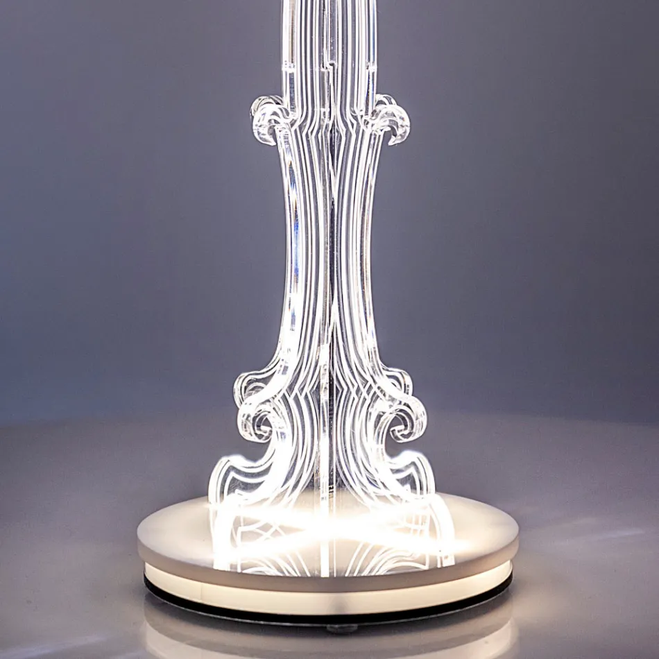 Aurel plexiglas bordlampe i to størrelser, fremstillet i Italien Viadurini