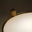 Bordlampe i bøg med detaljer i metal og vegansk læder - Avetta Viadurini