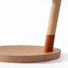 Bordlampe i bøg med detaljer i metal og vegansk læder - Avetta Viadurini