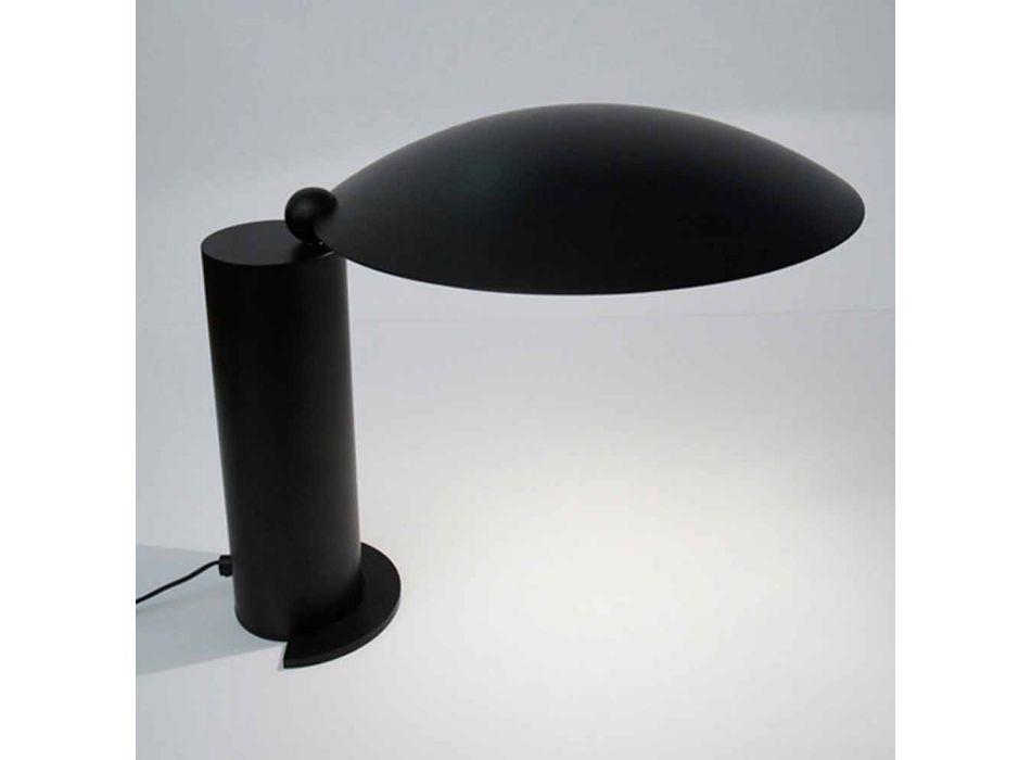 Bordlampe i krom eller sort metal med LED Made in Italy - Orlando Viadurini