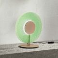 Bordlampe i malet metal og grønt glas - Albizia