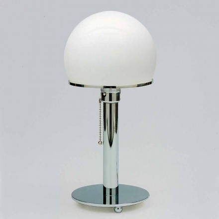 Bordlampe i opalin med kromstruktur fremstillet i Italien - Toronto Viadurini