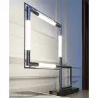 Bordlampe i messing og harpiks med marmor base lavet i Italien - Quizza Viadurini