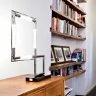 Bordlampe i messing og harpiks med marmor base lavet i Italien - Quizza Viadurini