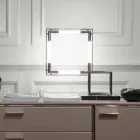 Bordlampe i messing og harpiks med marmor base lavet i Italien - Quizza Viadurini