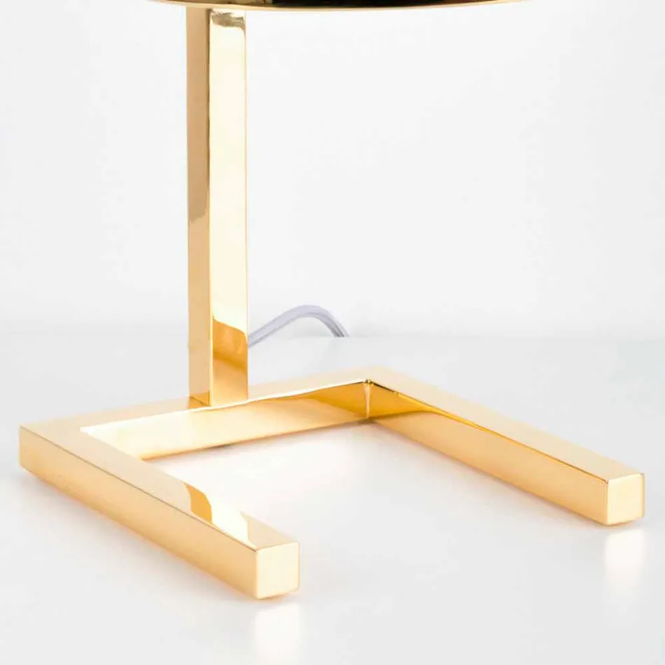 Bordlampe i messing med guld- eller palladiumfinish Made in Italy - Adana Viadurini