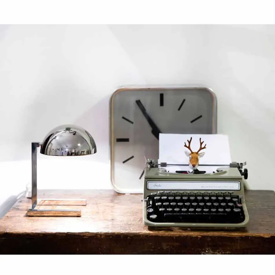 Bordlampe i messing med guld- eller palladiumfinish Made in Italy - Adana Viadurini