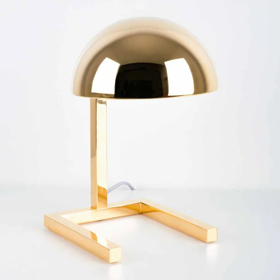 Bordlampe i messing med guld- eller palladiumfinish Made in Italy - Adana Viadurini