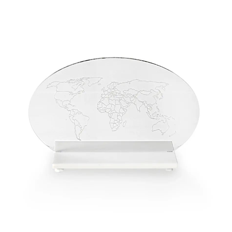 LED-drevet plexiglas bordlampe lavet i Italien - Rapunzel Viadurini