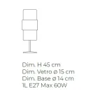 Bordlampe i håndblæst glas i Venedig og metal - Satomi Viadurini