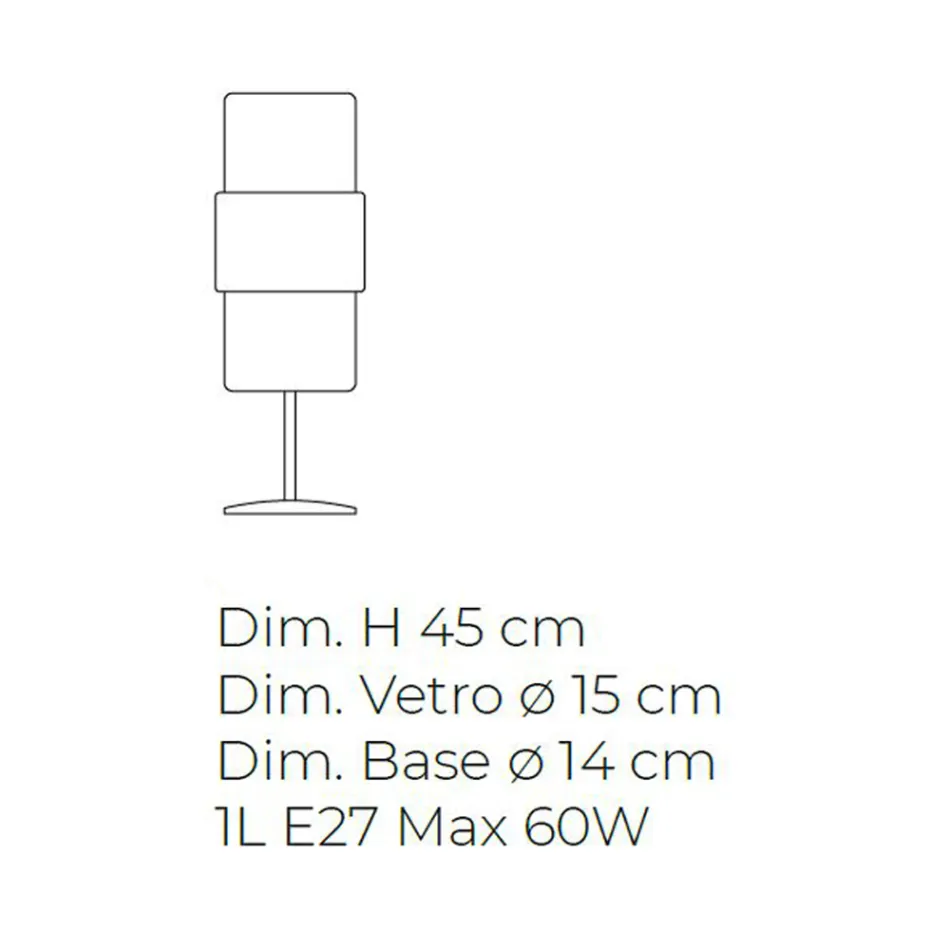 Bordlampe i håndblæst glas i Venedig og metal - Satomi Viadurini