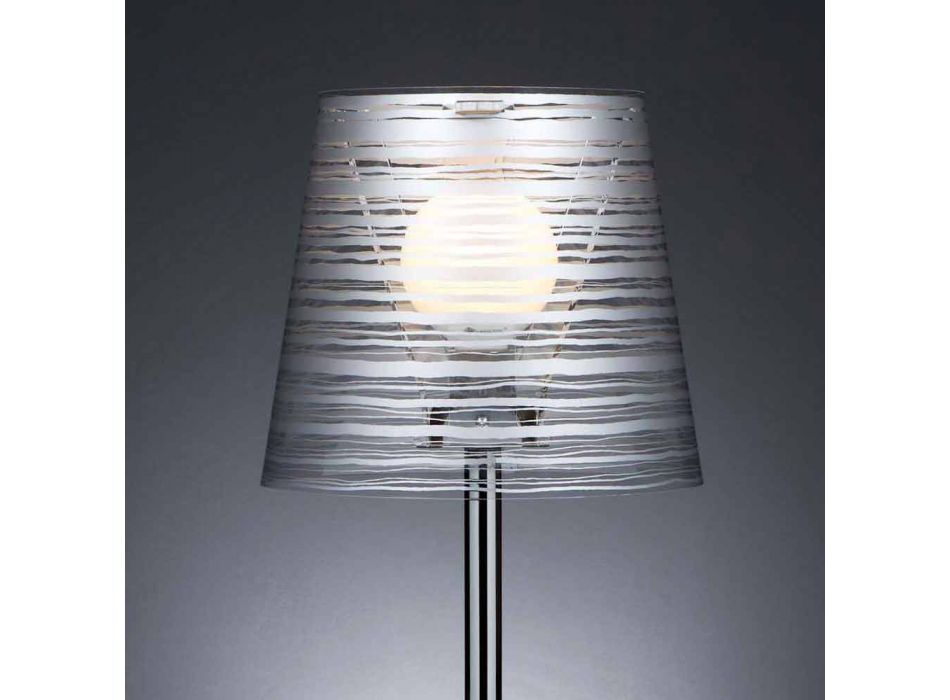 Moderne bordlampe med sølv dekoration, diameter 30 cm, SHANA Viadurini