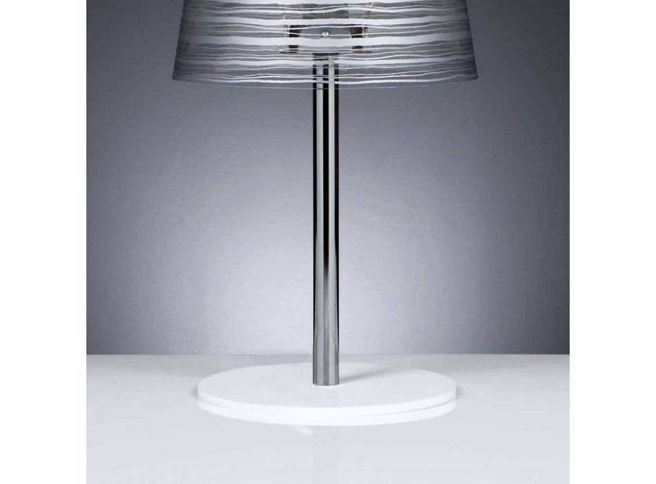 Moderne bordlampe med sølv dekoration, diameter 30 cm, SHANA Viadurini