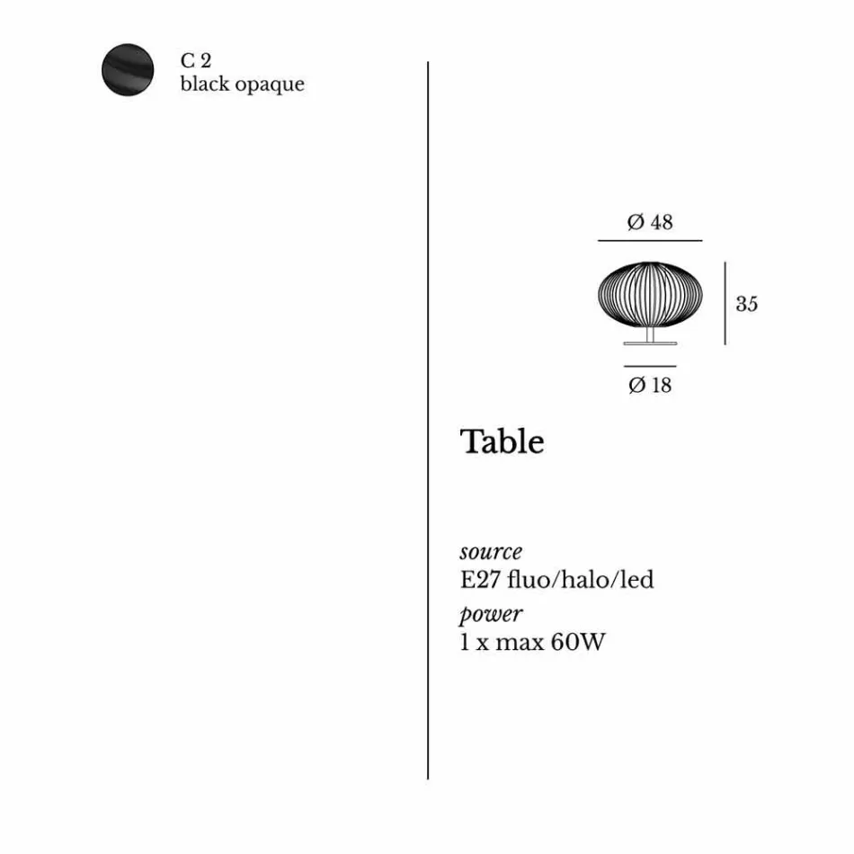 Moderne bordlampe i lakeret stål, Ø48xH35 cm, Gabriella Viadurini