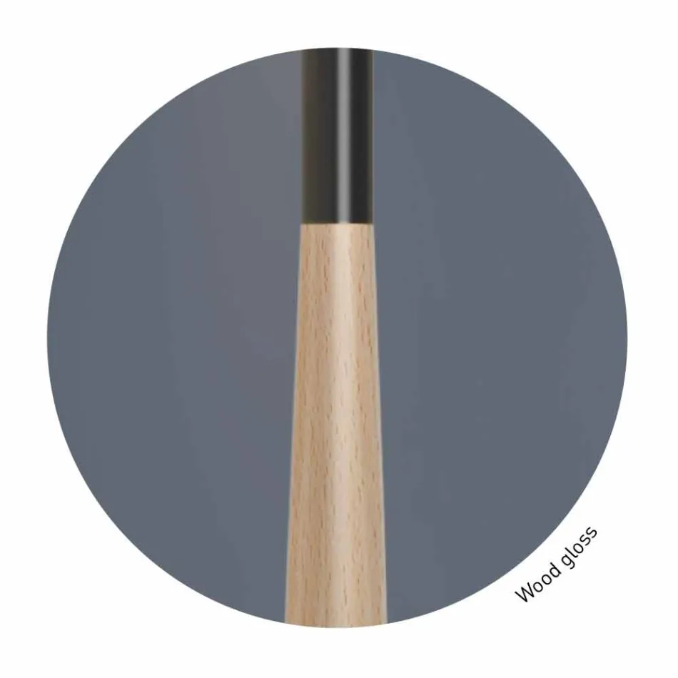 Moderne bordlampe i metal, træ og organza fremstillet i Italien - bom Viadurini