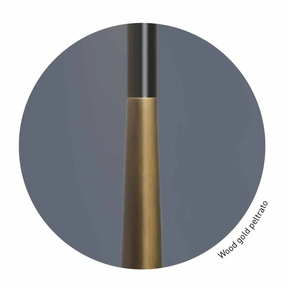 Moderne bordlampe i metal, træ og organza fremstillet i Italien - bom Viadurini