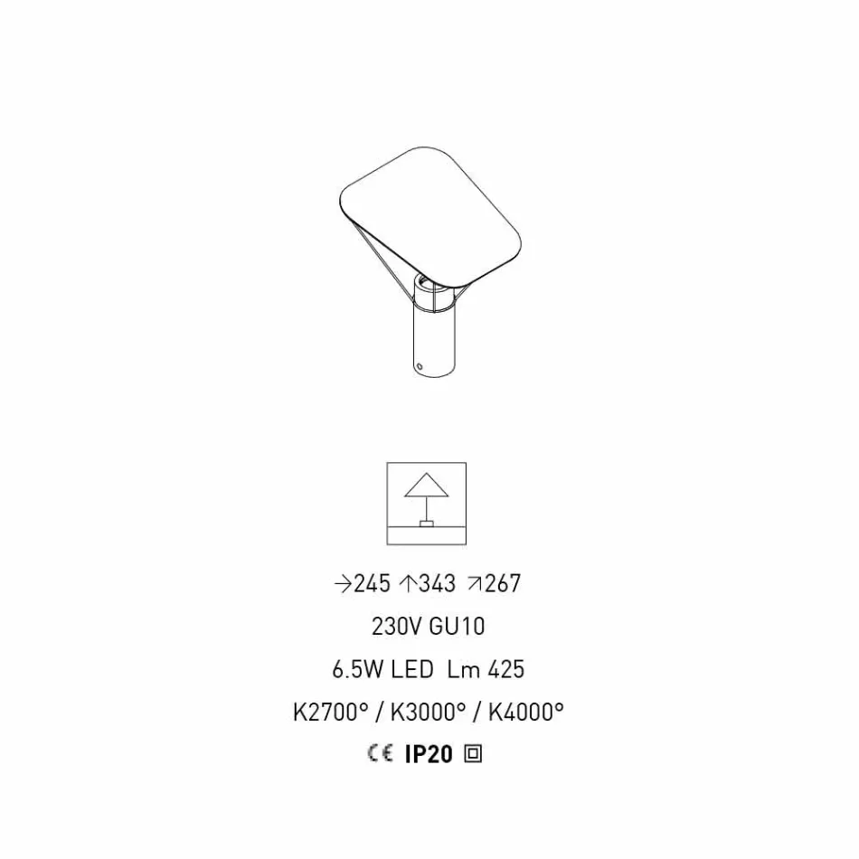Moderne bordlampe i harpiks og hvid bomuld fremstillet i Italien - Fiera Viadurini
