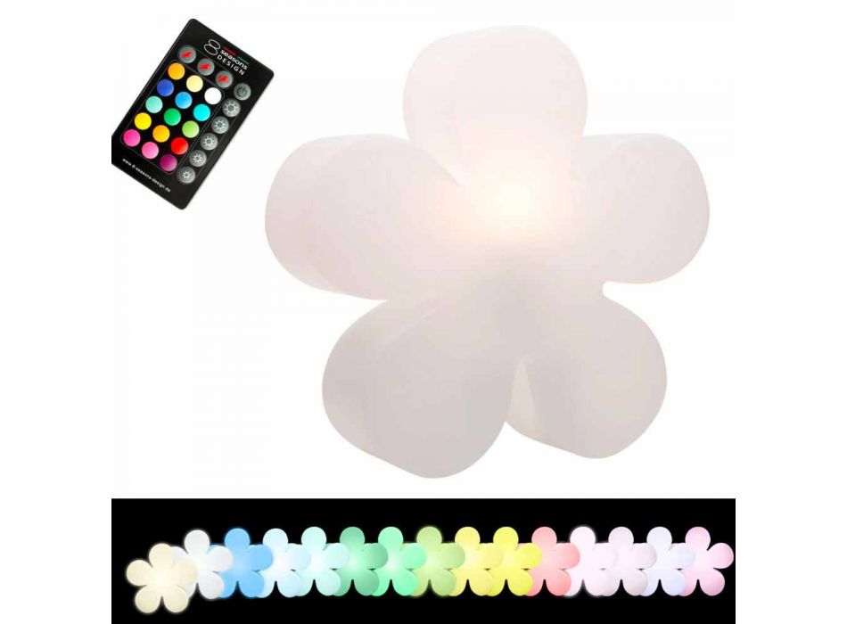 Moderne design blomsterbord eller gulvlampe i hvid plast - Fiorestar Viadurini